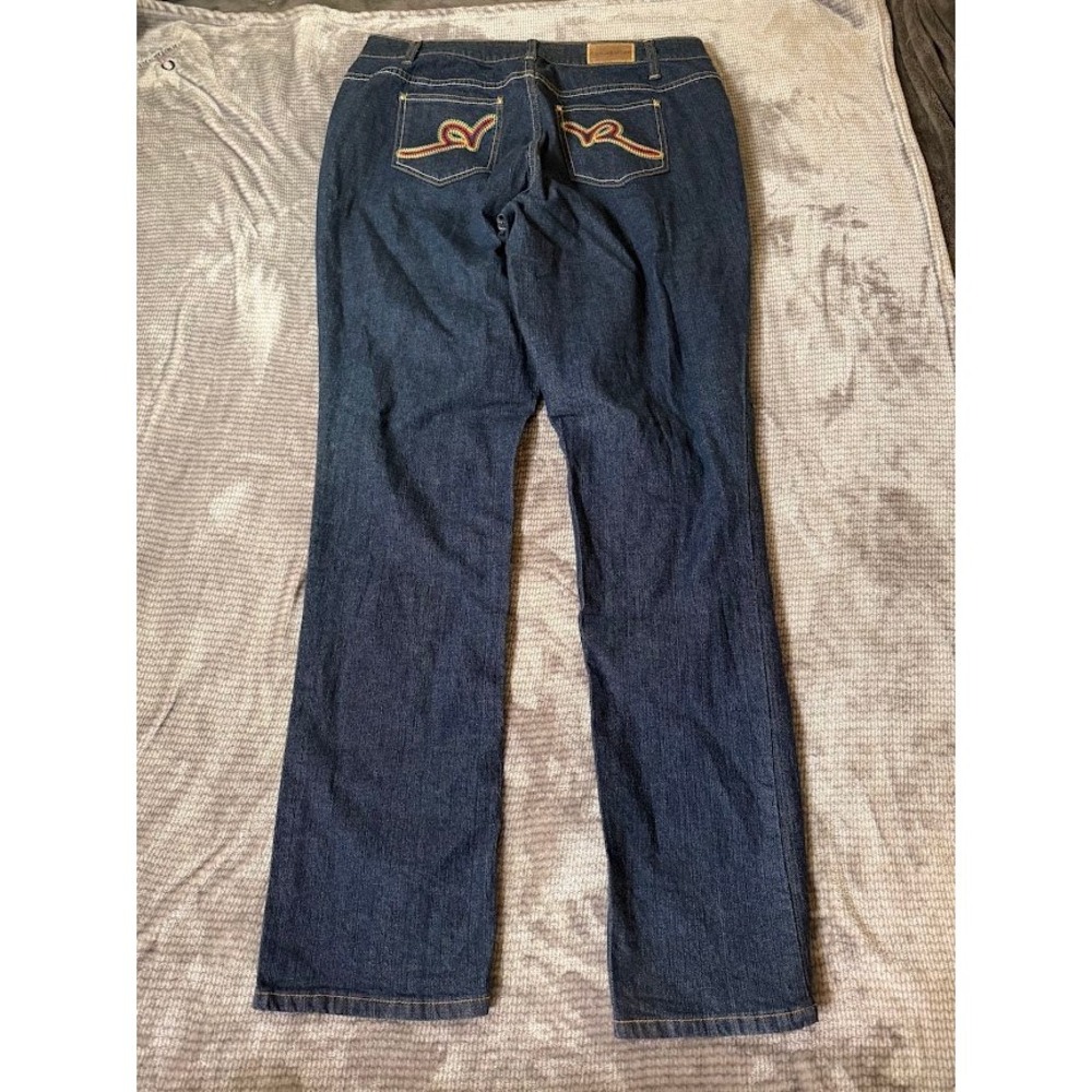 Rocawear Womens Dark Wash Straight Leg Denim Jeans Blue Size 36X34 Stretch
